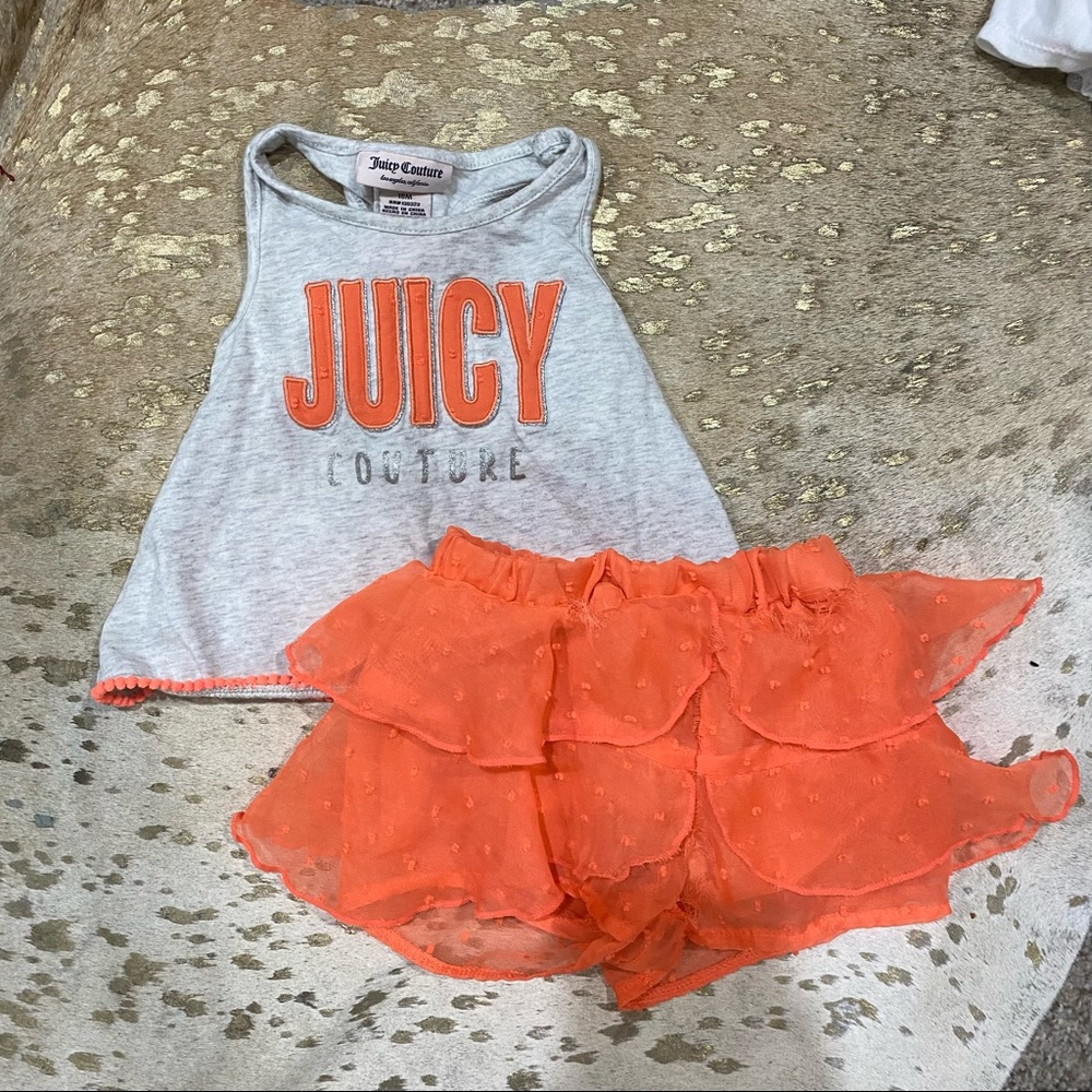 Baby girl juicy couture tank top and ruffle shorts/skirt/skort Outfit/set